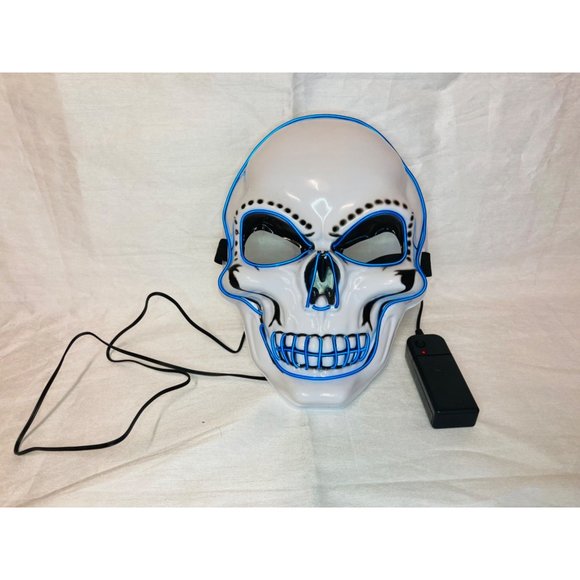 Halloween Mask,LED Glowing Horror White Skull Mask,Grim Reaper Mask,Cosplay Mask - Picture 2 of 6